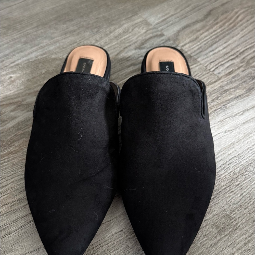 Steven by Steve Madden Black Suede Mules